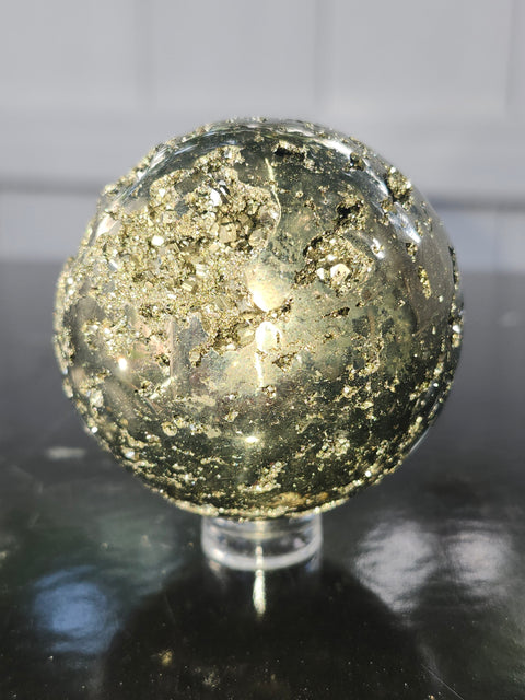 Pyrite sphere! 52.9mm, 2.08 inches, 11.1 ounces