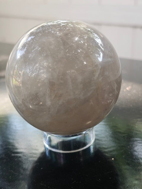 Black moonstone sphere! 63mm, 2.5 inches, 12.8 ounces