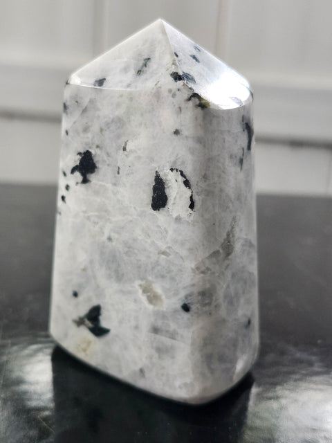 Rainbow moonstone full polished point tower! 2.5 too 3.5 inches
