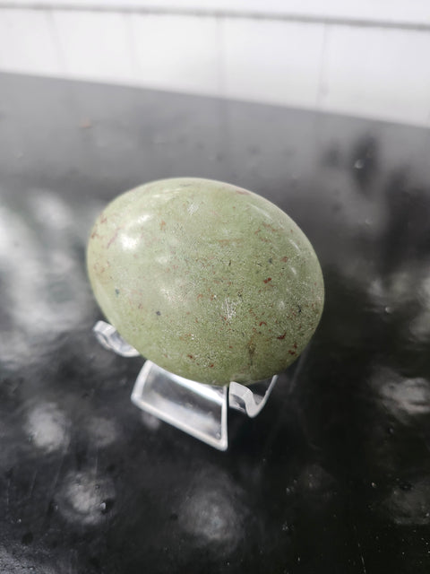 Olive opal palm stone! 4.2 ounces, 2.75 inches