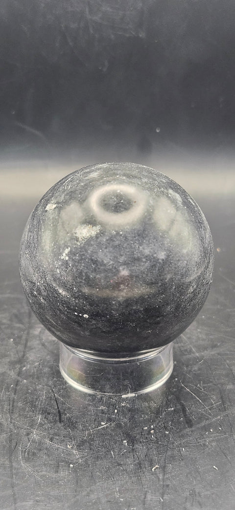 Black phantom quartz sphere! 51.2mm, 2 inches, 6.9 ounces