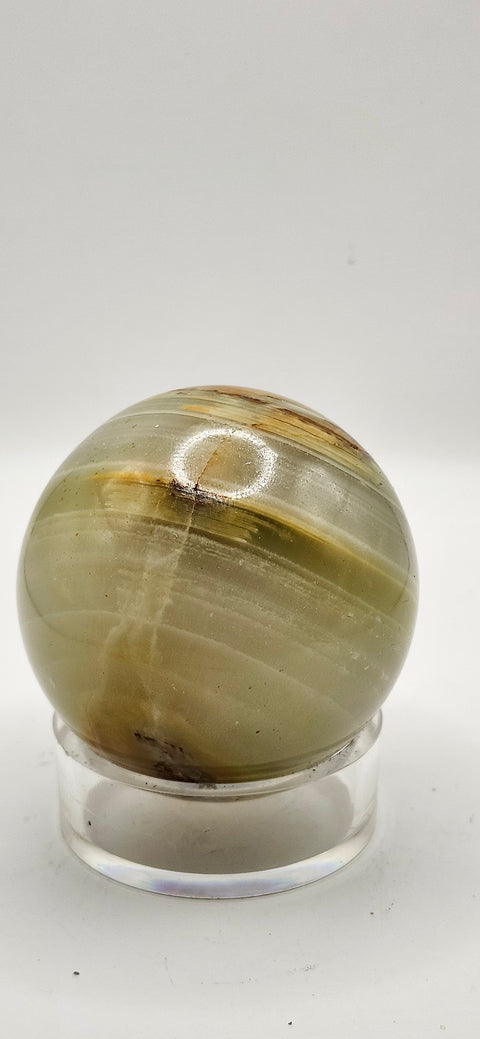 Striped calcite sphere 53mm, 2.1 inches 7.8 ounces