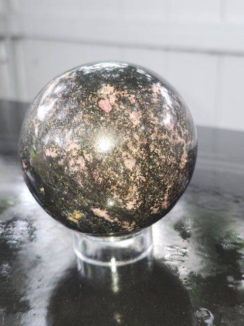1 pound rhodonite sphere! 75mm,2.95 inches