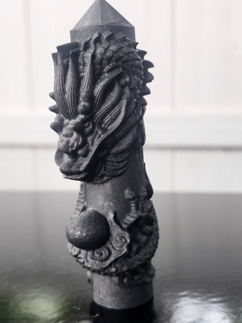 Shungite dragon tower! 2.7 ounces, 4.3 inches tall