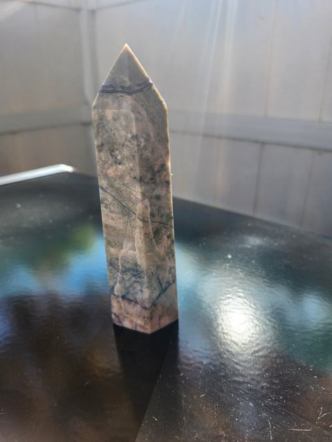 11 ounce opalized fluorite tower