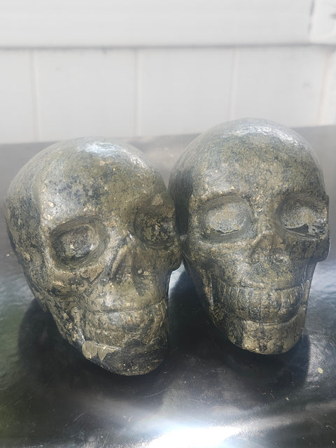 Pyrite skull! 1.7 pounds, 3.6 inches long, 3 tall, 2.2 wide
