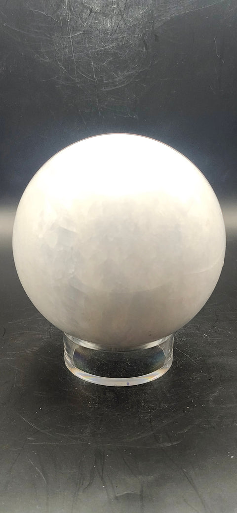 Blue calcite sphere! 80.6mm, 3.1 inches, 1.10 pounds!