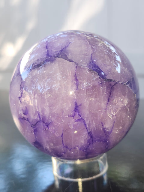 Purple crackle quartz! 69mm, 2.74 inches, 1.1 pounds