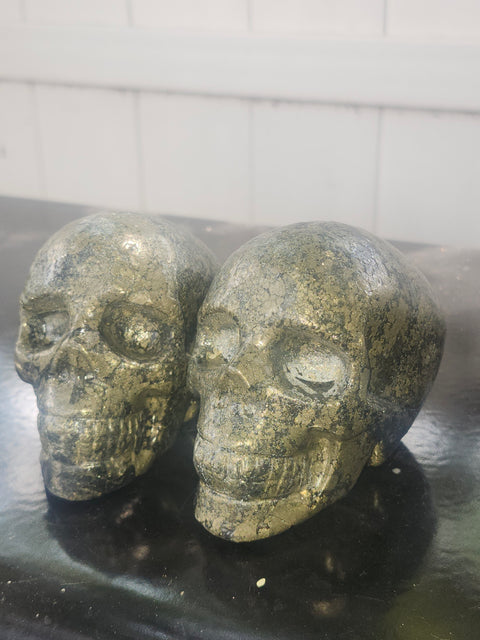Pyrite skull! 1.7 pounds, 3.6 inches long, 3 tall, 2.2 wide