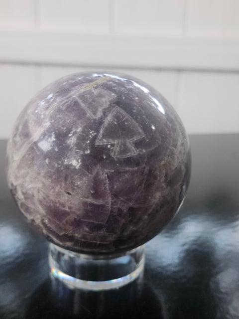 Dream amethyst sphere! 77.5mm, 3.05 inches, 1.6 pounds