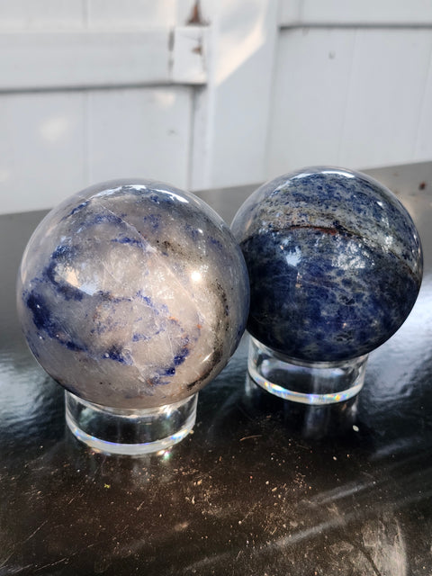 Sodalite sphere! 69mm, 2.7 inches, 1.1 pounds