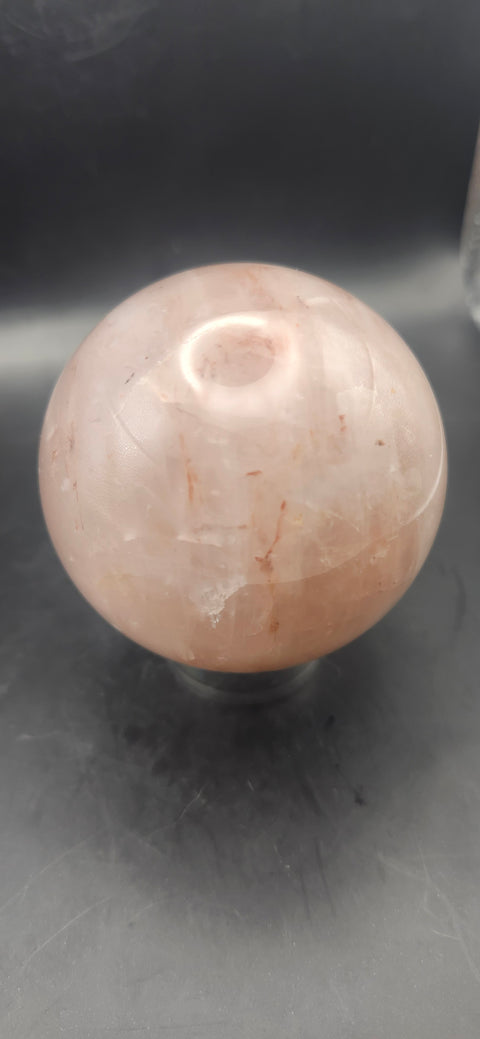 Fire quartz sphere! 65.7mm, 2.5 inches, 14 ounces