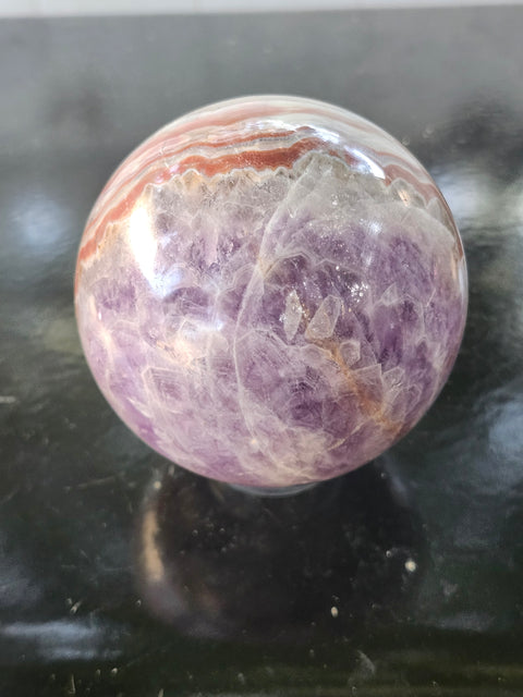 Amethyst lace agate sphere! 74mm 2.93 inches, 1.4 pounds