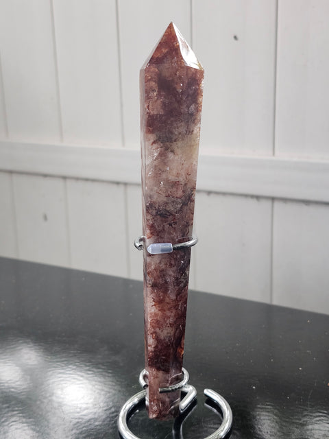 Fire quartz scepter! 7.5 ounces, 8 inches!