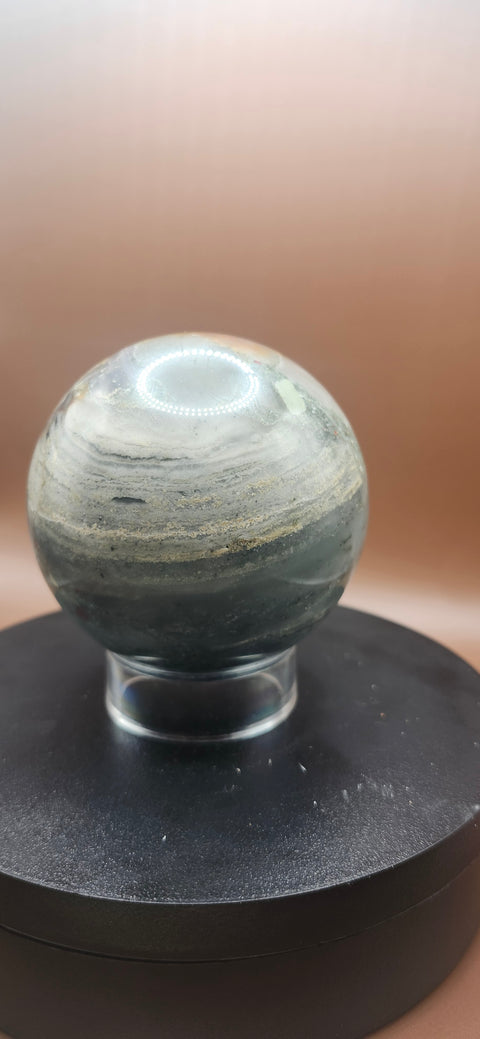 African bloodstone sphere! 73.5mm, 2.89 inches 1.4 pounds
