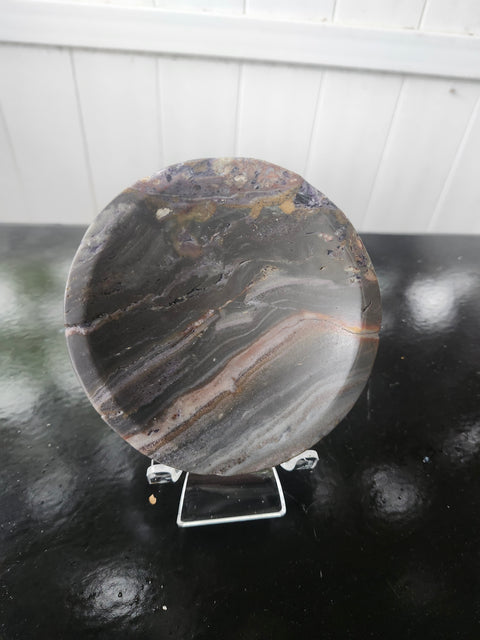1 pound, 4.25 inch green jasper bowl