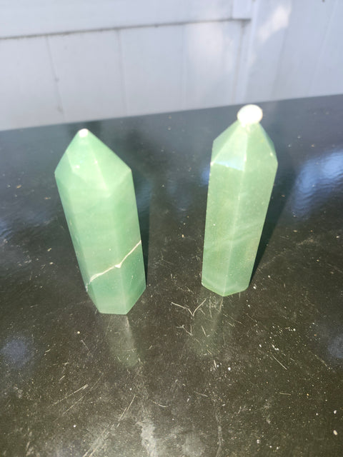 Green aventurine tower! 2.8 ounces, 3.5 inches tall