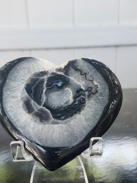 Druzy agate heart! 9 ounces, 91.9mm, 3.61 inches