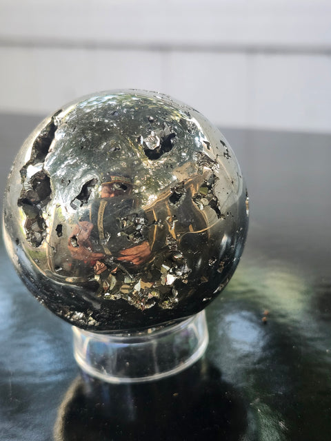 Pyrite sphere! 12 ounces, 58mm, 2.3 inches