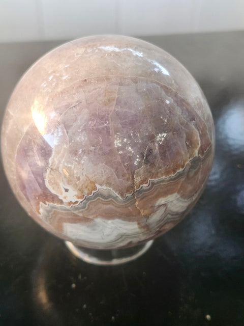 Amethyst lace agate sphere! 83mm, 3.27 inches, 1.13 pounds