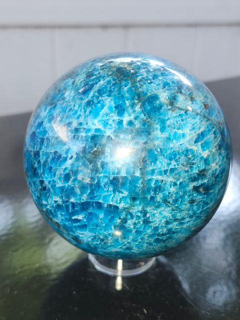 Blue apatite sphere! 3.2 inches, 81mm, 2.2 pounds