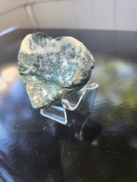 3.5 ounce moss agate heart