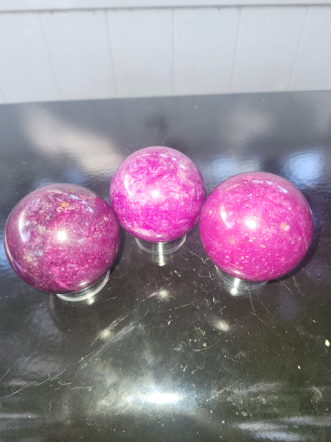 Pink crackle quartz sphere! 6.5 ounces, 50mm, 1.98 inches