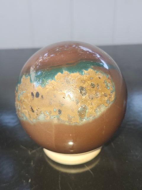 Ocean jasper sphere! 72mm, 2.83 inches, 1.1 pounds