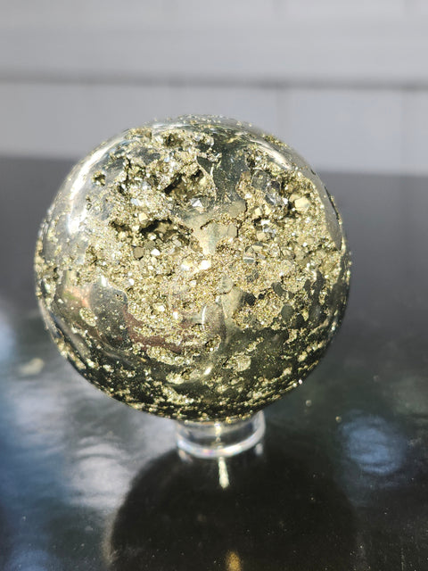 Pyrite sphere! 52.9mm, 2.08 inches, 11.1 ounces