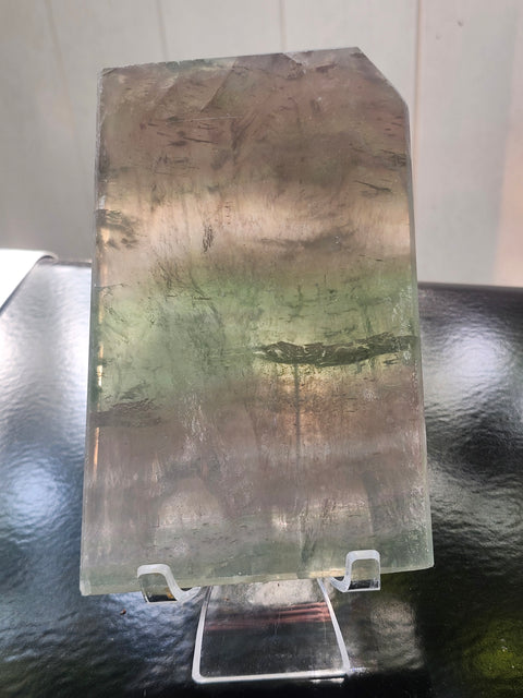 Green and purple Florite slab! 1.1 pounds, 5.5 inches tall,.3.4 wide