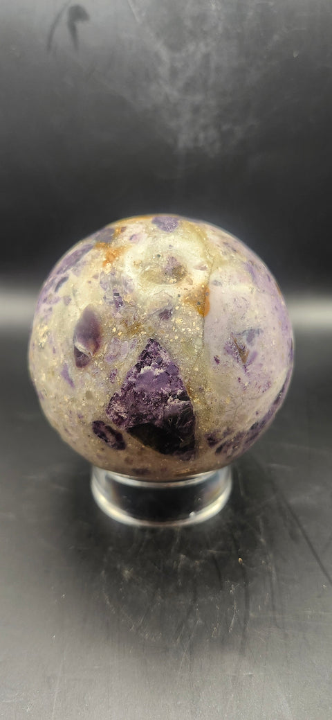 Purple opalized florite. 74.2mm, 2.92 inches, 1.5 pounds!