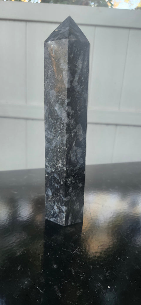 Large larvikite tower! 8.25 inches, 1.13 pounds!