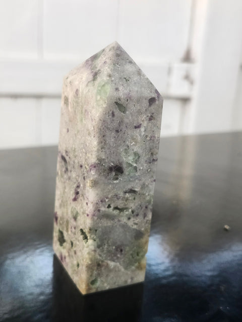 Opalized fluorite tower!1 8.5 ounces, 98mm, 3.8 inches