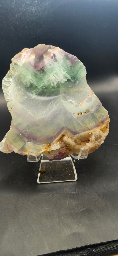 Snowflake florite slab! 14 ounces, 5 inches tall, 4.5 inches wide