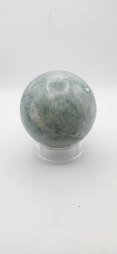 Green florite sphere. 60mm, 2.37 inches, 14.2 ounces