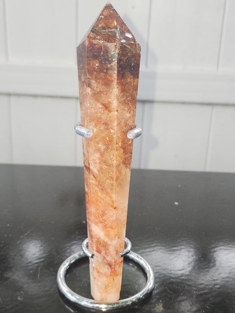 Fire quartz scepter! 7.1 ounces, 7 inches tall!