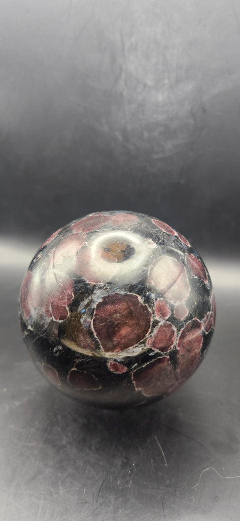 Astrophyllite garnet firework sphere! 74.5mm, 2.93 inches, 1.9 pounds