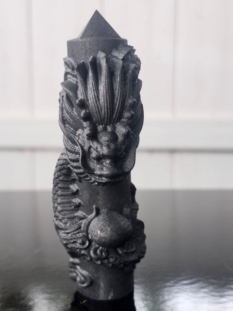 Shungite dragon tower! 2.7 ounces, 4.3 inches tall
