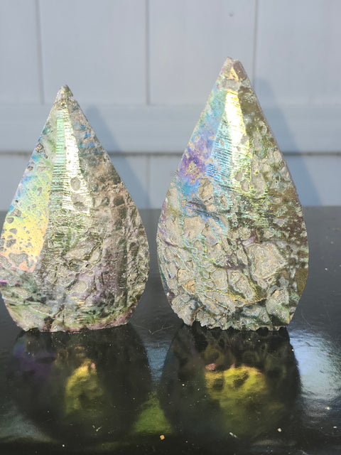 Druzy aura quartz tear tower! 3.4 inches, 3.4 ounces