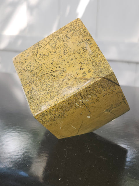 Yellow feather jasper balancing cube! 2.6 by 2.3 inches wide, 1.6 pounds