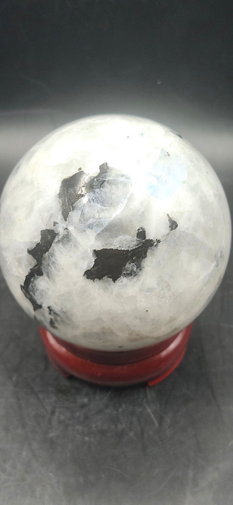 Rainbow moonstone sphere! 72mm, 2.8 inches, 1.2 pounds