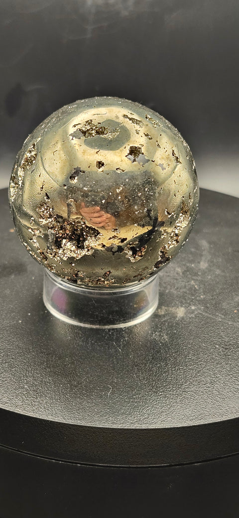 Pyrite sphere! 48.8mm, 1.92 inches, 9.3 ounces!