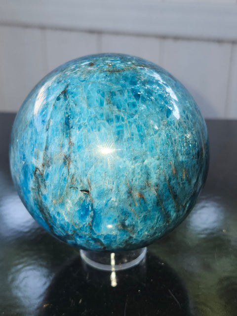Blue apatite sphere! 3.2 inches, 81mm, 2.2 pounds