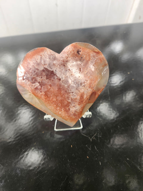 Snakeskin agate heart 5.6 ounce, 3.25 inch wide, 3 inch tall