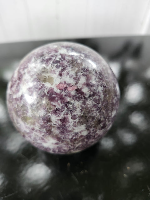 81mm, 3.18 inch Lepidolite sphere! 1.10 pounds