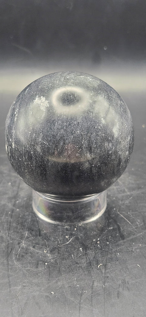 Black phantom quartz sphere! 51.2mm, 2 inches, 6.9 ounces
