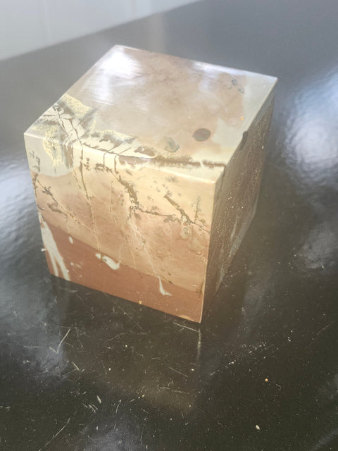 Dendritic jasper cube! 1.6 pounds, 2.8 by 2.8 inch's
