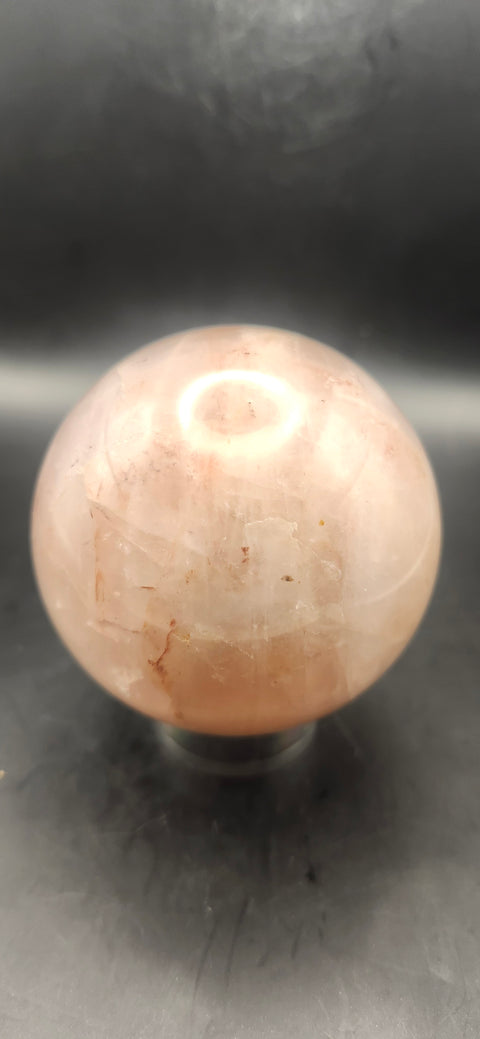 Fire quartz sphere! 65.7mm, 2.5 inches, 14 ounces
