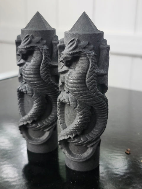 Shungite dragon towers style 2! 4 inches tall 3.5 to 4 ounces