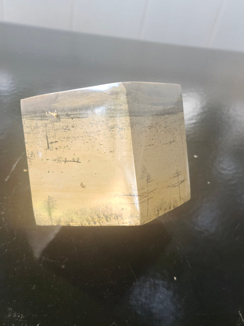 Dendritic jasper balancing cube! 1.5 pounds, 2.8 by 2.7 inch's